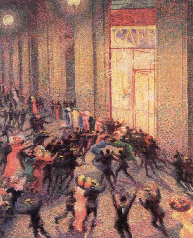 Umberto Boccioni a fight in the arcade oil painting picture